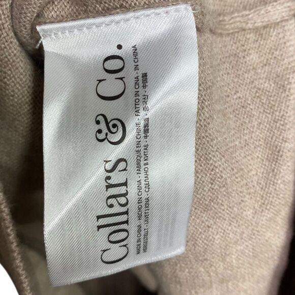 Collars & Co Sweater Mens Small Oatmeal Cashmere Blend Preppy Crew Neck NEW - Picture 8 of 11